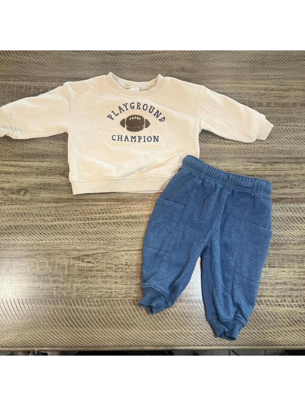 Carter's Baby Boy Long sleeve crew neck Football matching set - 9M